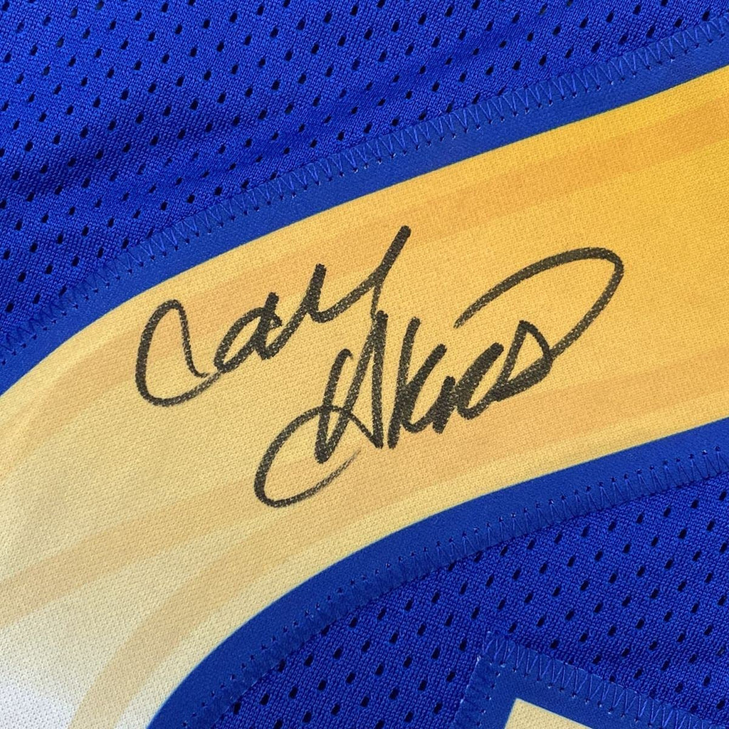 Autographed/Signed Cam Akers Los Angeles LA Blue Football Jersey Beckett BAS COA