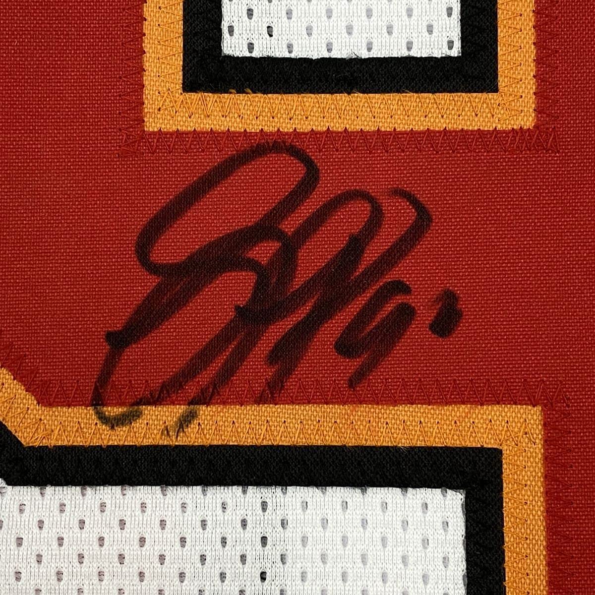 Framed Autographed/Signed Jason Pierre-Paul 35x39 Tampa Bay White Football Jersey Beckett BAS COA