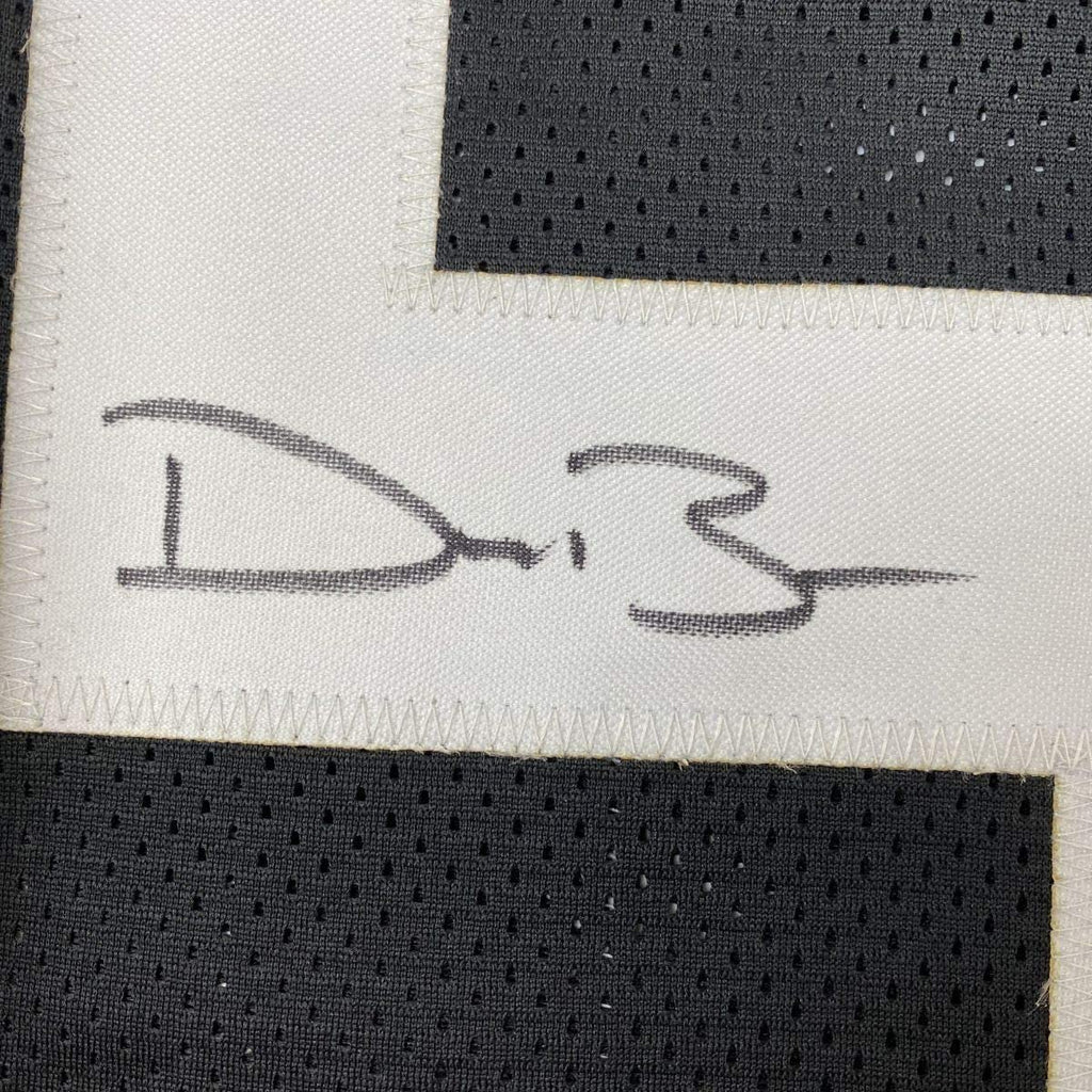 Framed Autographed/Signed Devin Bush 35x39 Pittsburgh Retro Black Football Jersey JSA COA