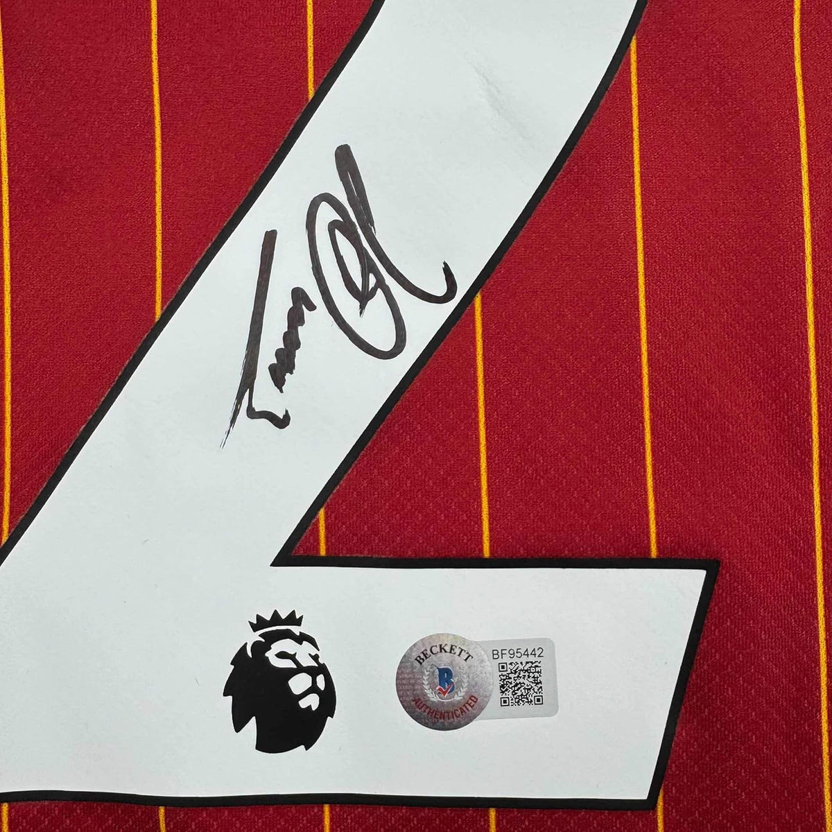 Framed Autographed/Signed Luis Diaz 35x39 Liverpool Red Soccer Jersey Beckett BAS COA