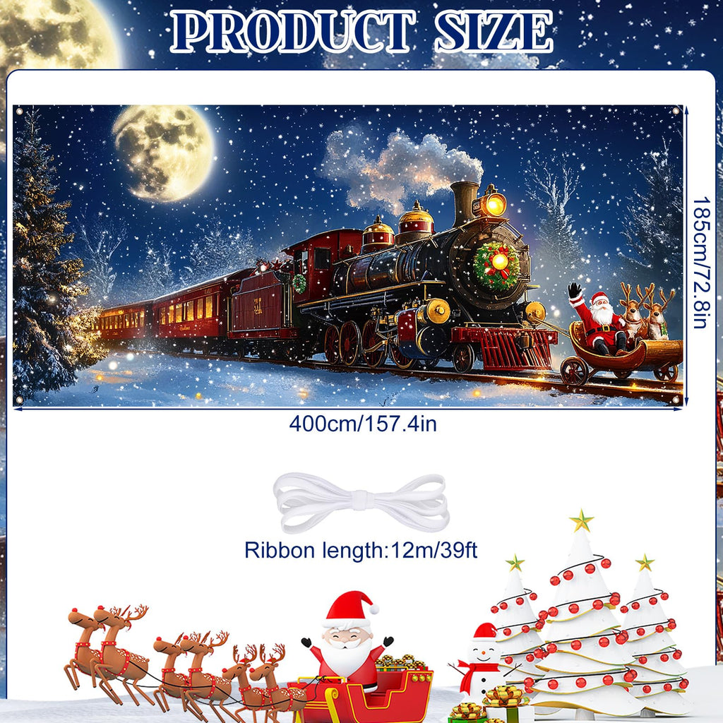 Yomaiha Christmas Santa Garage Door Cover Banner 6x13 ft Red Polyester