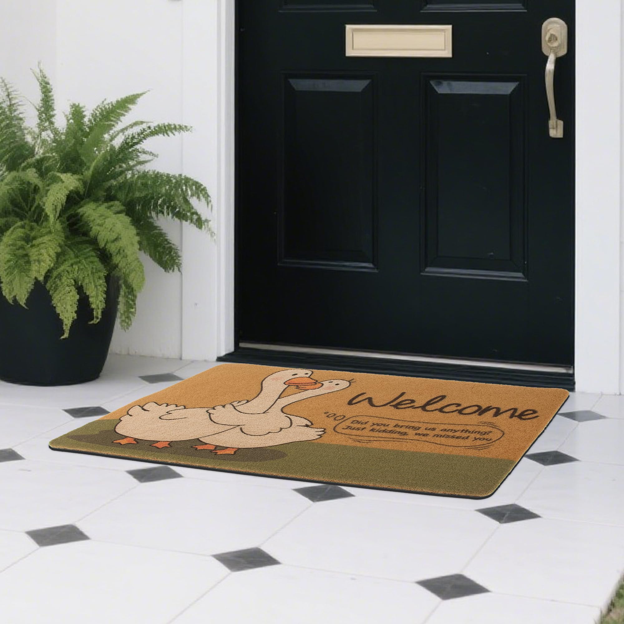 FEXIA Goose Pattern Indoor Outdoor Welcome Mat Rug 29x17 Polyester