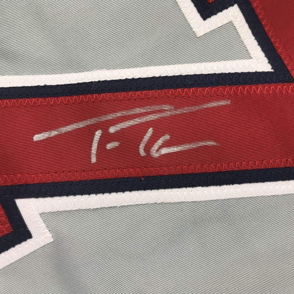 Framed Autographed/Signed Trea Turner 35x39 Washington Grey Baseball Jersey JSA COA