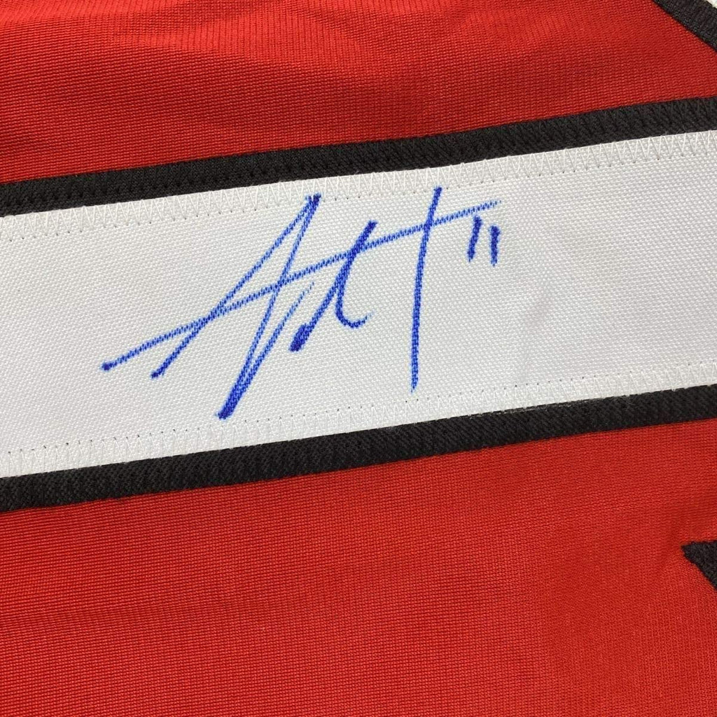 Framed Autographed/Signed Jordan Staal 35x39 Carolina Red Hockey Jersey Beckett BAS COA