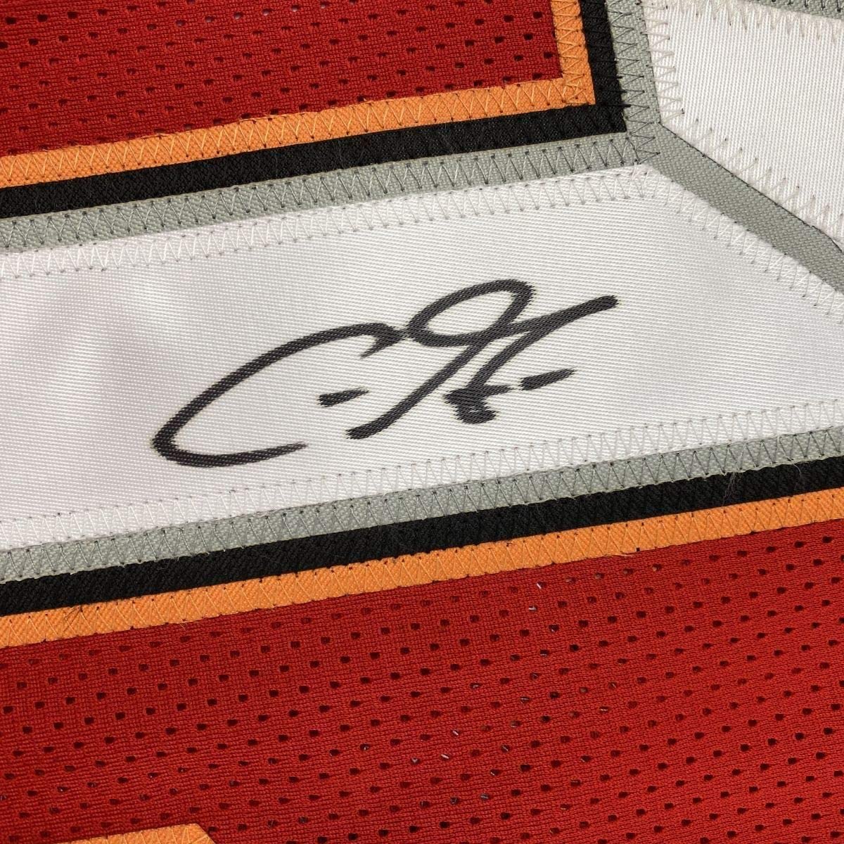 Framed Autographed/Signed Chris Godwin 35x39 Tampa Bay Red Football Jersey PSA/DNA COA