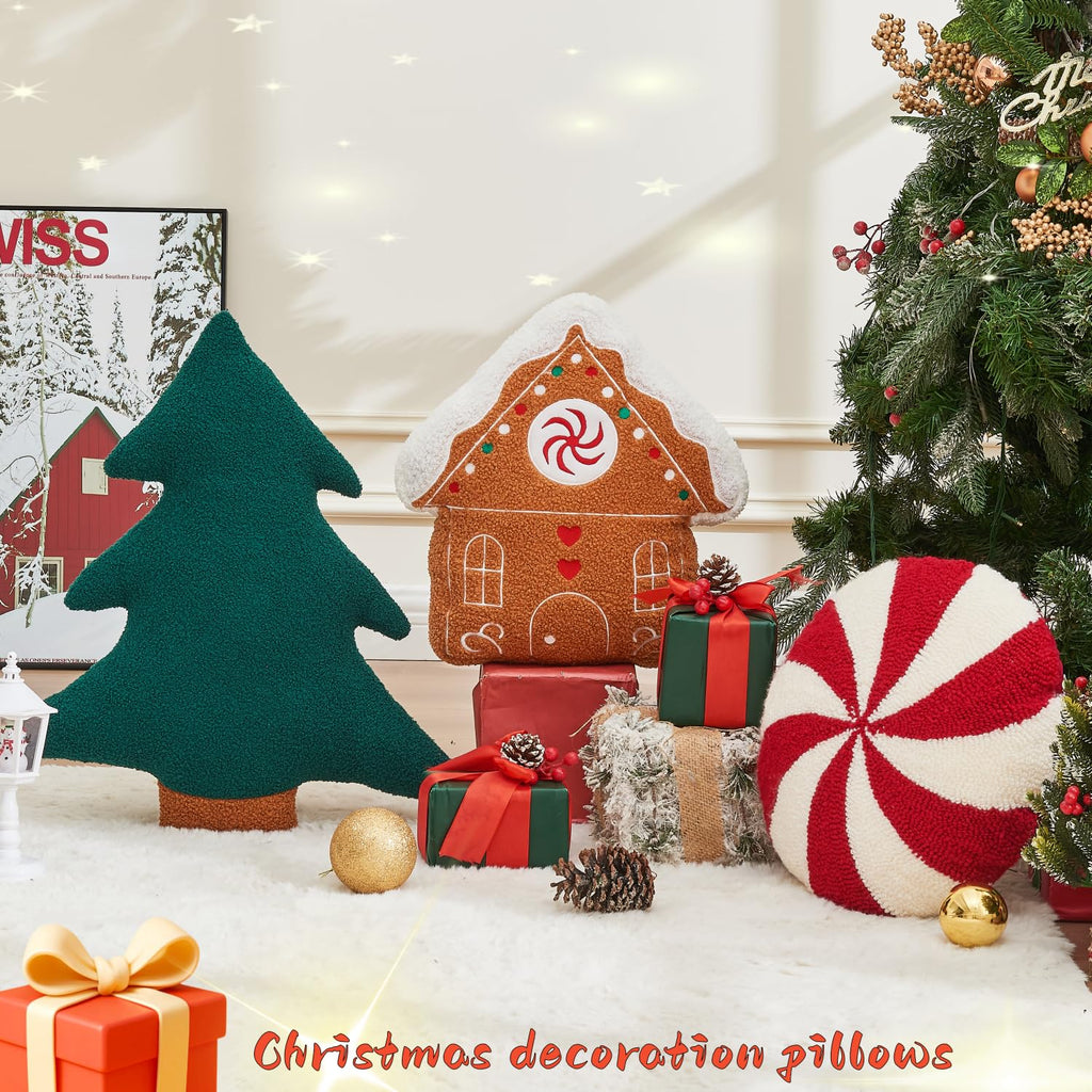 Vdoioe Christmas Tree Throw Pillows Set of 2 Plush Cotton Fill Xmas Decor
