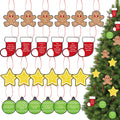 Soulchen 24 Pcs Gingerbread Man Christmas Tree Ornaments with Red Ropes