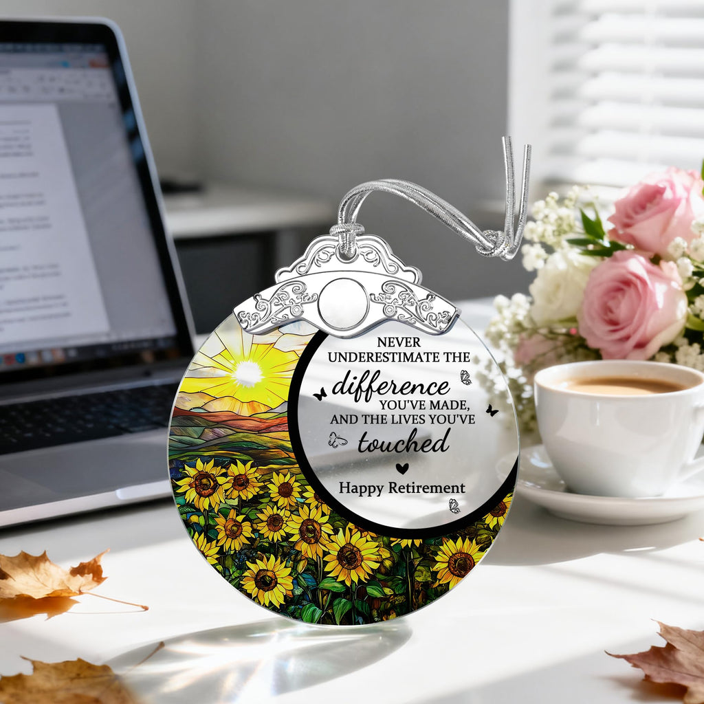 Jocidea Retirement Gifts Stained Glass Christmas Ornament Design E