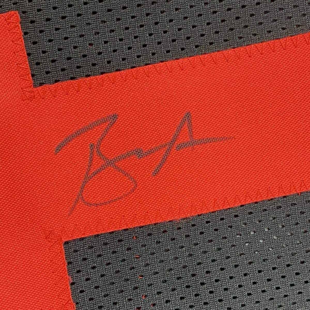 Framed Autographed/Signed Brandon Aiyuk 35x39 San Francisco Black Football Jersey JSA COA