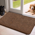 Mibao Front Door Mat Non-Slip Waterproof TPR Backing 31.5x47 Dark Brown