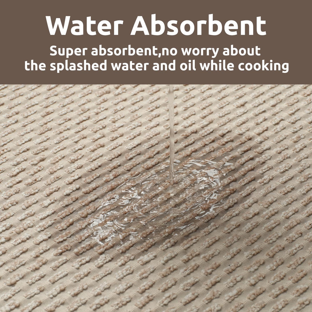 AMOAMI Kitchen Runner Rug 20x70 Non Slip Washable Absorbent Light Tan