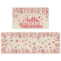 Pickmesh Valentine Kitchen Mats 2 Pc Non-Slip Love Heart Pink 17x29 & 17x47