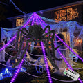 ECOHDT Brighter Spider Webs Halloween Lights 250 Purple LED 16.4Ft 8 Modes