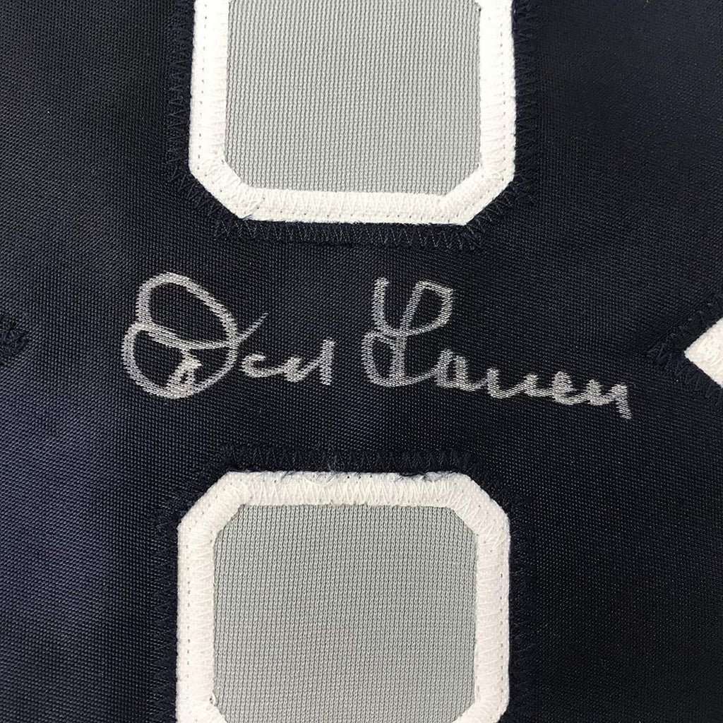 Framed Autographed/Signed Don Larsen 35x39 New York Grey Baseball Jersey JSA COA