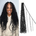 IIFLYDSFA 14-Inch Boho Goddess Faux Locs Crochet Hair, 8 Packs, 1B