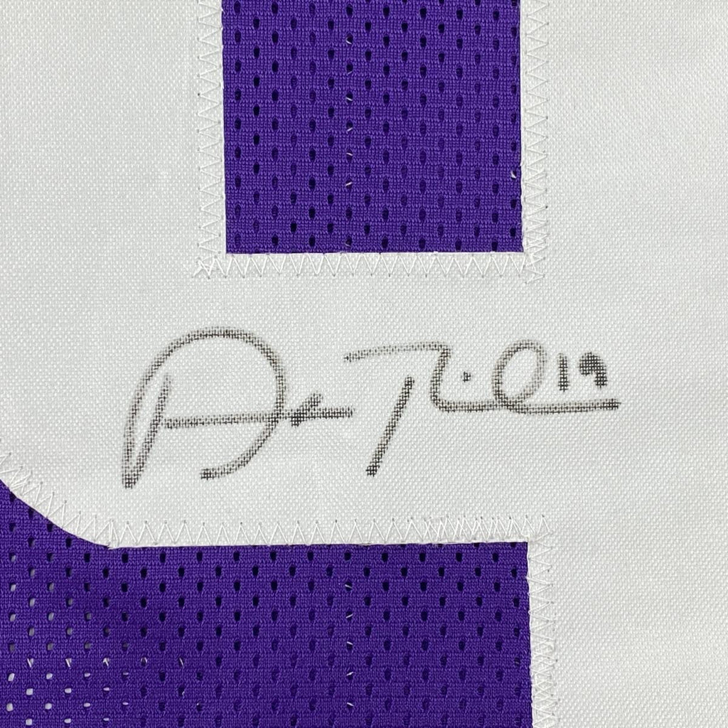 Framed Autographed/Signed Adam Thielen 35x39 Minnesota Purple Football Jersey JSA COA