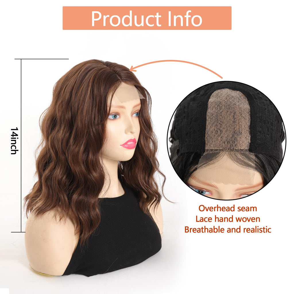Maforsoon Wigs for Women Short Wave Synthetic Wig 14inch