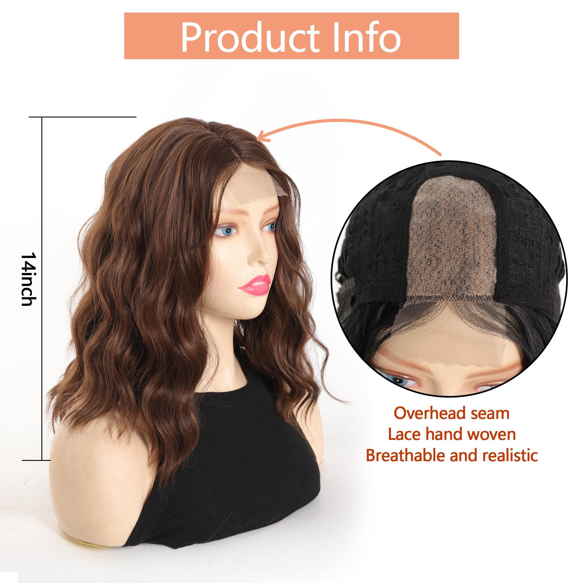 Maforsoon Wigs for Women Short Wave Synthetic Wig 14inch
