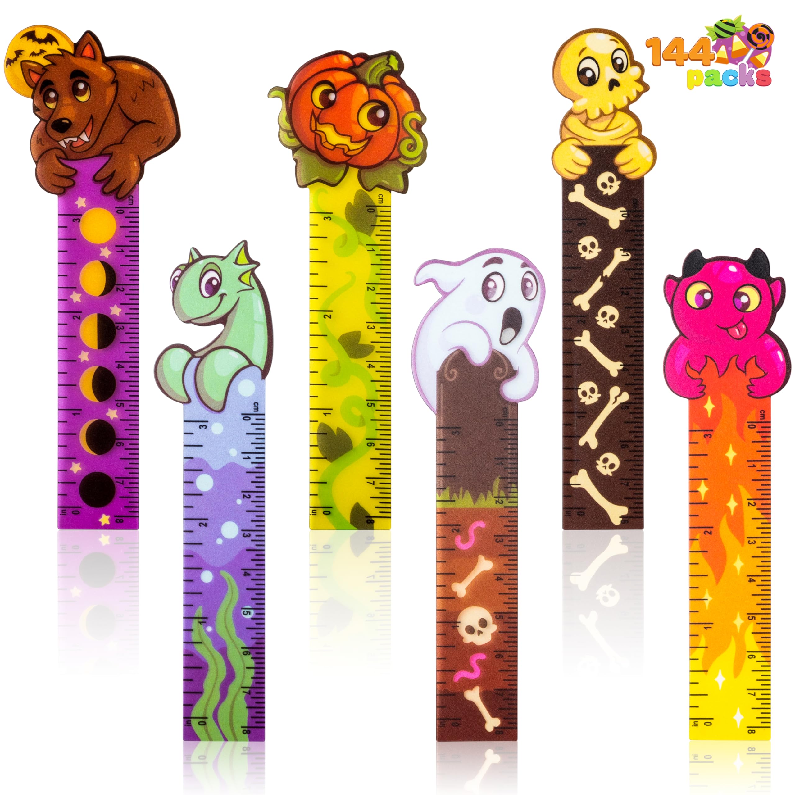 JOYIN Halloween Bookmark Rulers 144 PCS 6 Designs Party Favor Pack