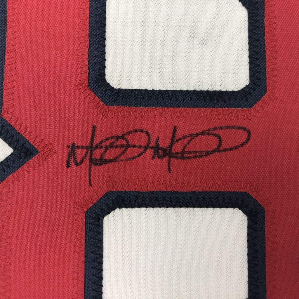 Framed Autographed/Signed Mitch Moreland 35x39 Boston White Baseball Jersey JSA COA
