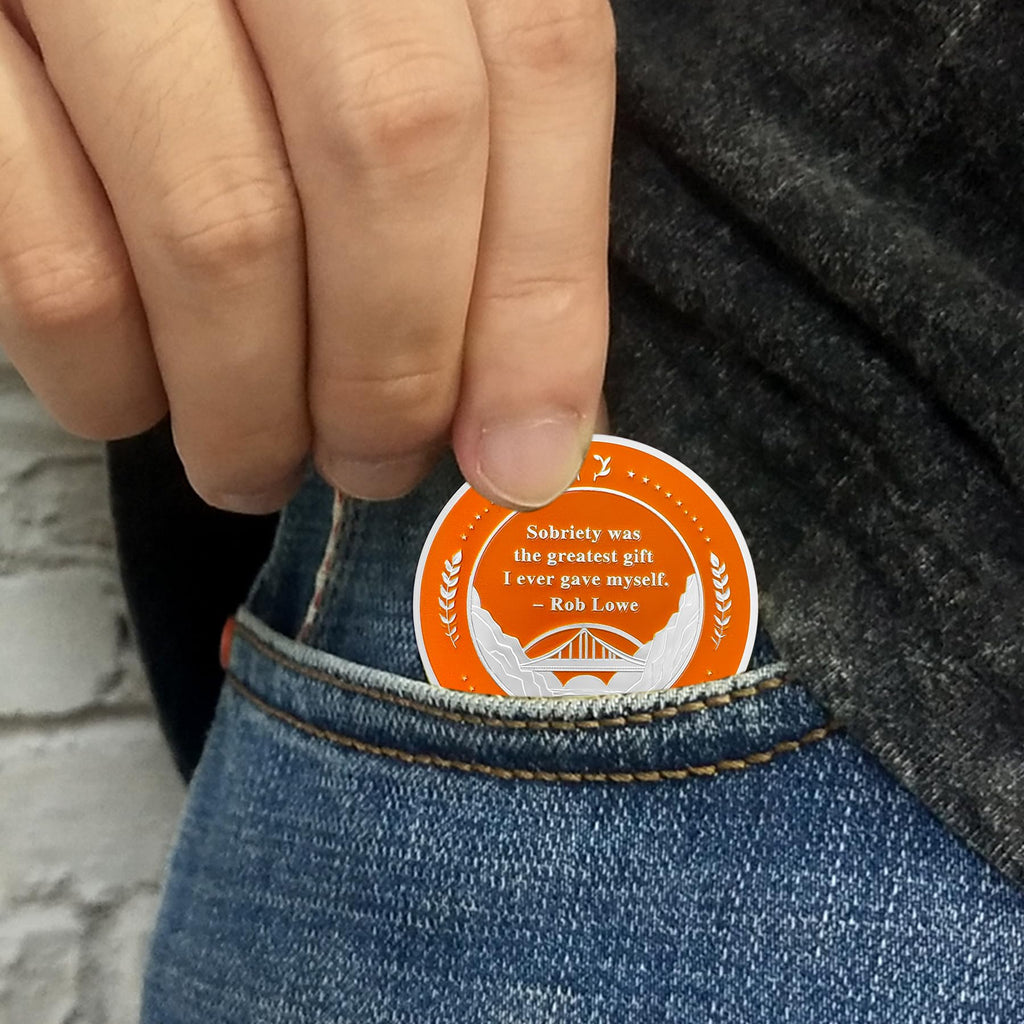 1 Year Sobriety Coin Gifts | Embrace The Sun AA Chip Medallion with Inspirational Quote | Narcotics Alcoholics Anonymous Anniversary Sobriety Gifts for Men Women in Recovery