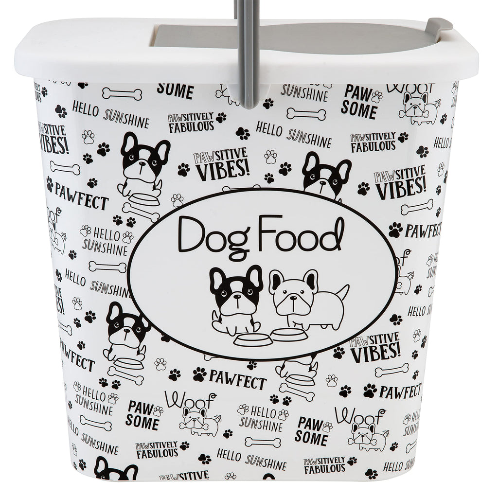 Pounce + Fetch 3 Gallon Pet Dry Food Container with Scooper White