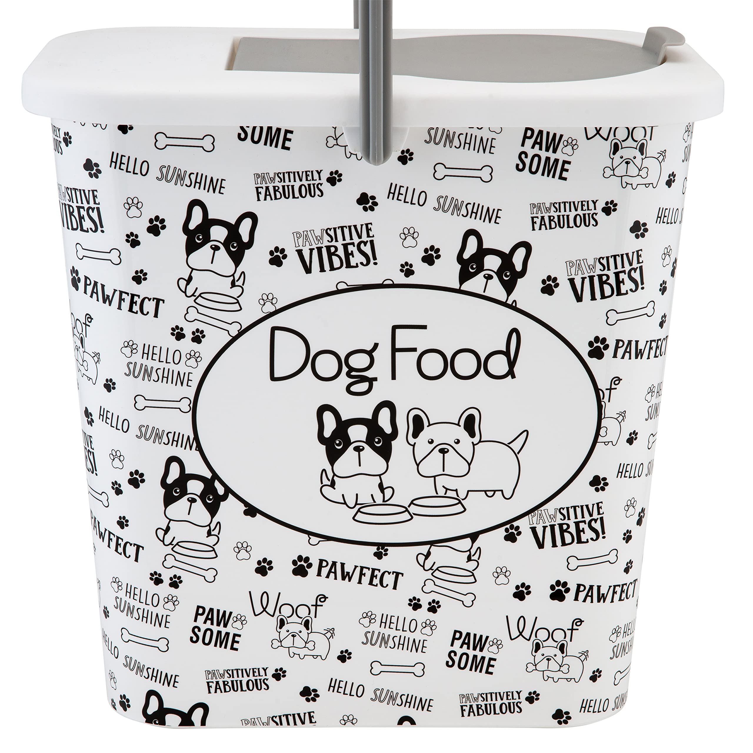 Pounce + Fetch 3 Gallon Pet Dry Food Container with Scooper White