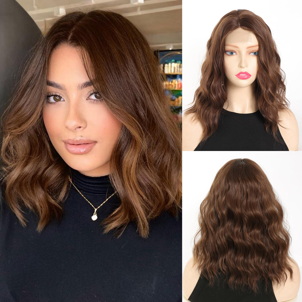 Maforsoon Wigs for Women Short Wave Synthetic Wig 14inch