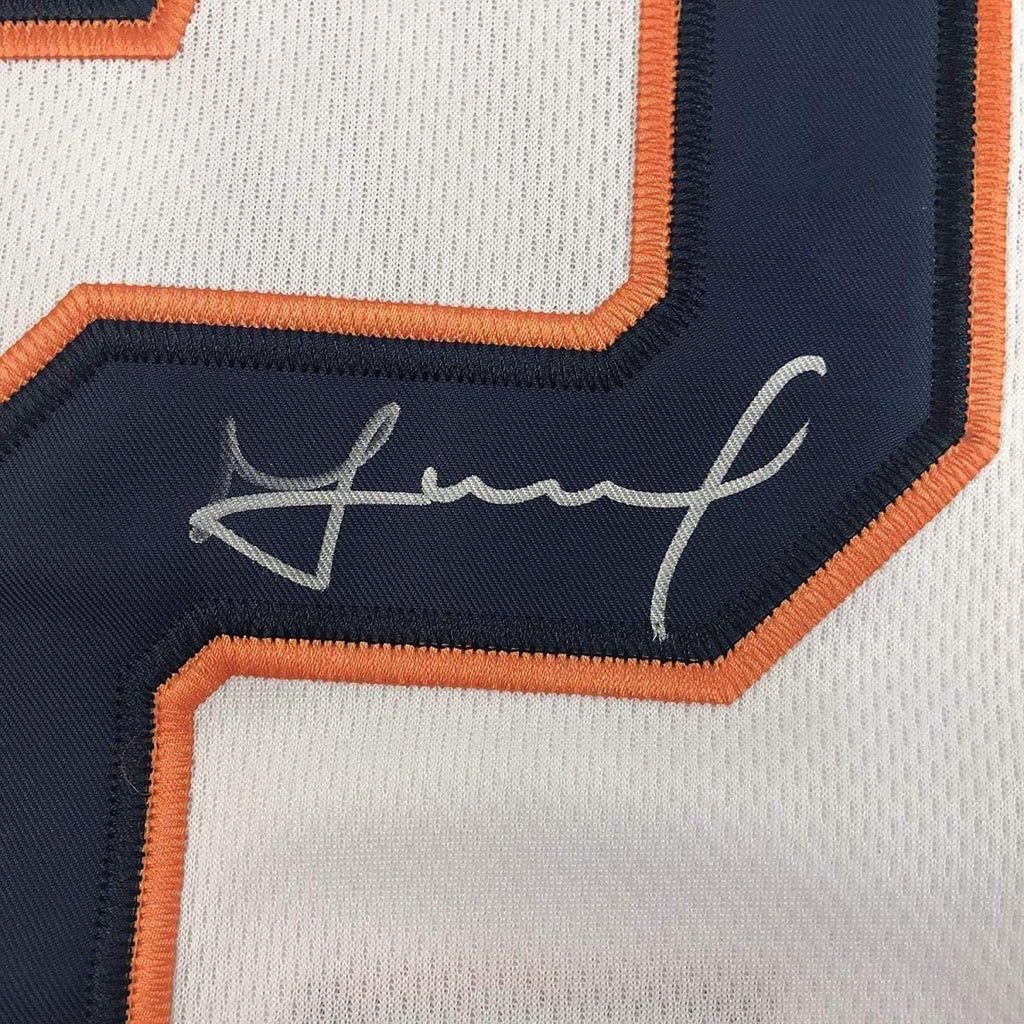 Framed Autographed/Signed Jose Altuve 35x39 Houston White Baseball Jersey JSA COA