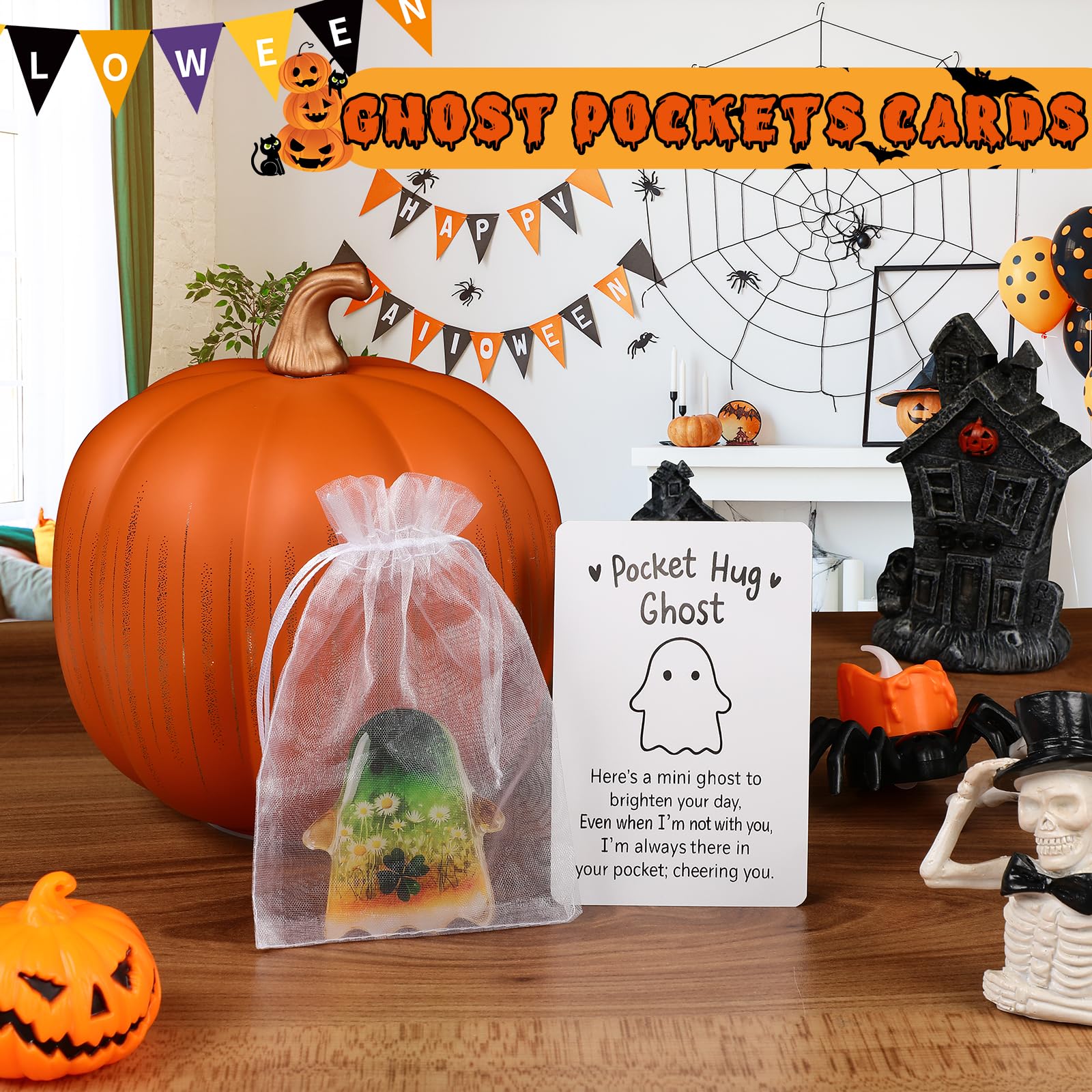 Generic Ghost Pocket Cards Halloween Comfort Inspirational Black Mix