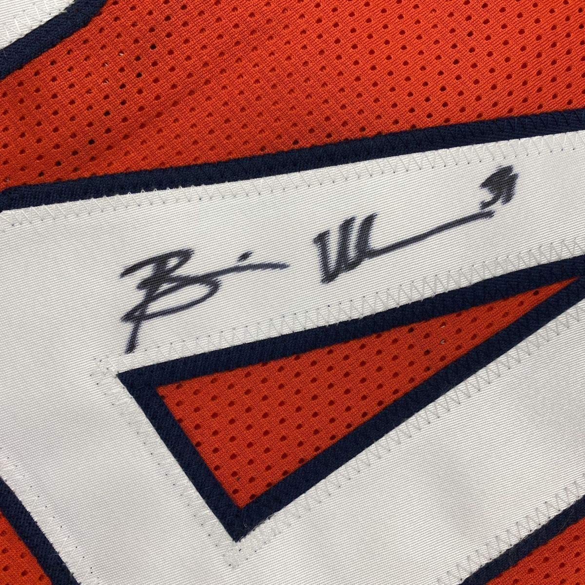 Framed Autographed/Signed Brian Urlacher 35x39 Chicago Bears Orange Football Jersey JSA COA