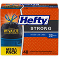 Hefty Strong Large Trash Bags 33 Gallon 48 Count Black Heavy Duty