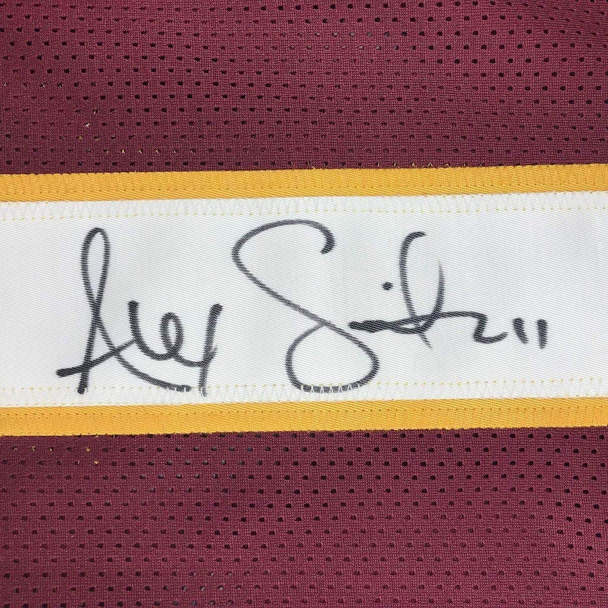 Framed Autographed/Signed Alex Smith 35x39 Washington Burgundy Football Jersey JSA COA