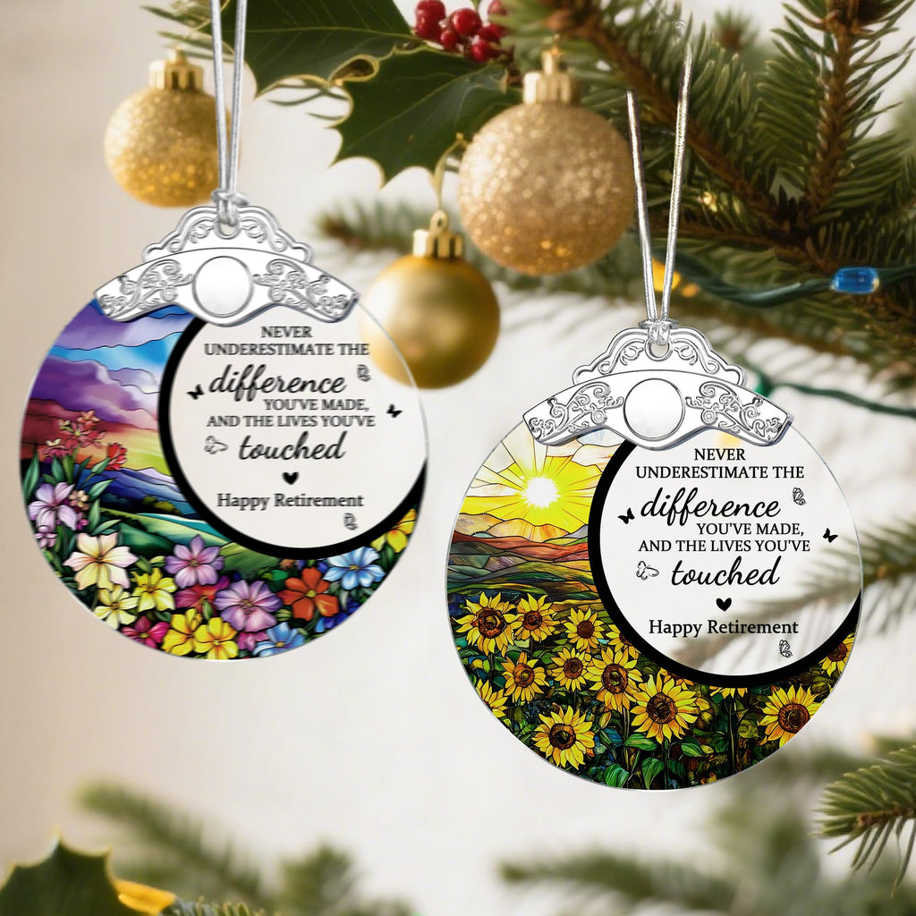 Jocidea Retirement Gifts Stained Glass Christmas Ornament Design E