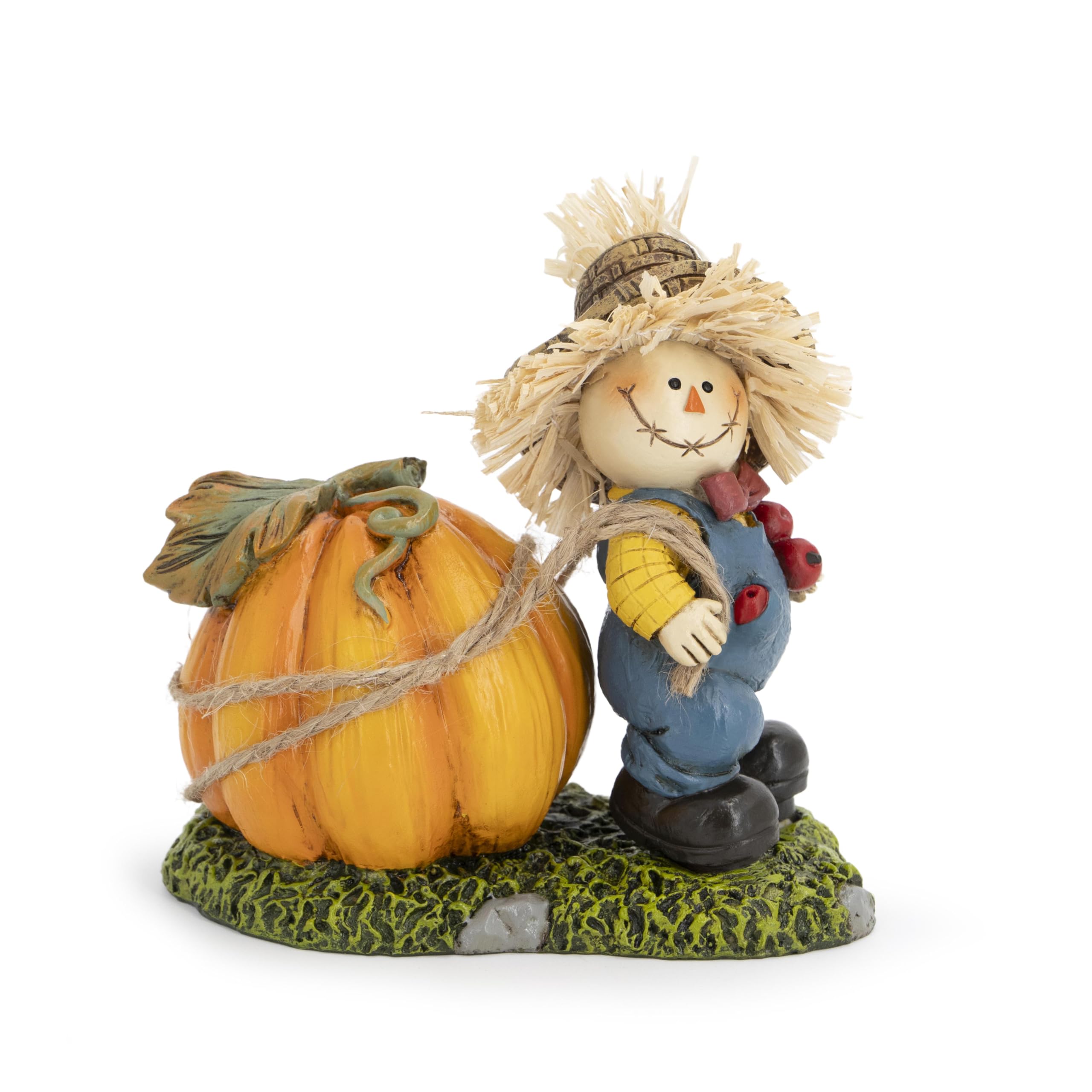 Hodao Thanksgiving Scarecrow Turkey Pumpkin Decor Farmhouse Fall Centerpiece Red