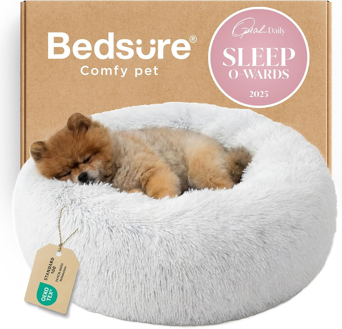 Bedsure Calming Donut Pet Bed – Multiple Sizes & Colors