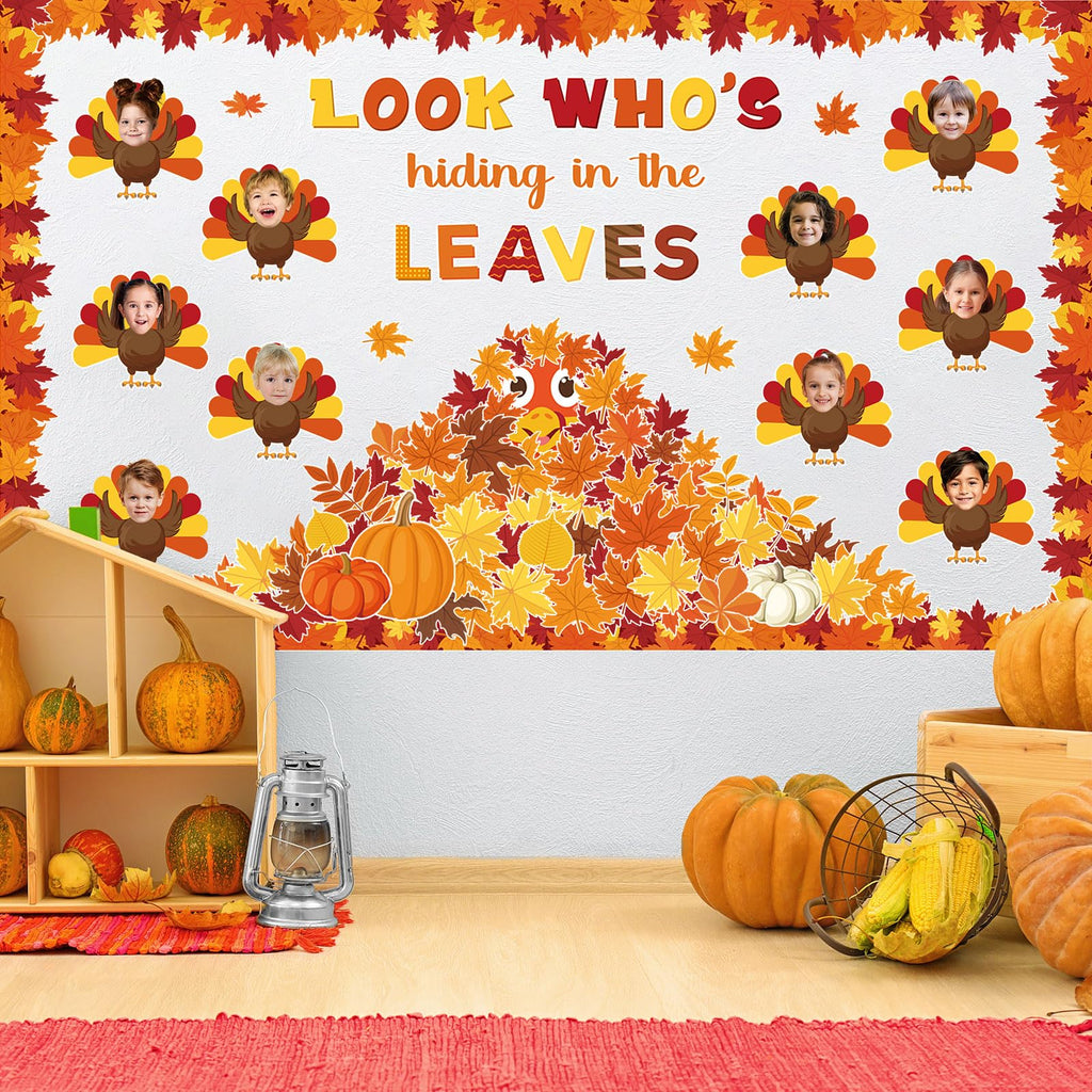 Containlol Fall Thanksgiving Bulletin Board Set Colorful Small 12.6x10.2in
