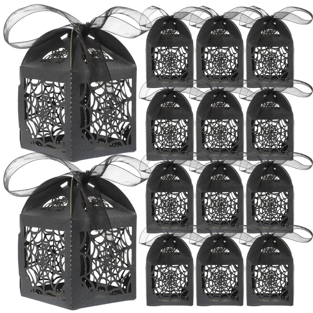 BESTOYARD Halloween Hollow Die-Cut Candy Boxes Black 8.27x4.53in 50pcs
