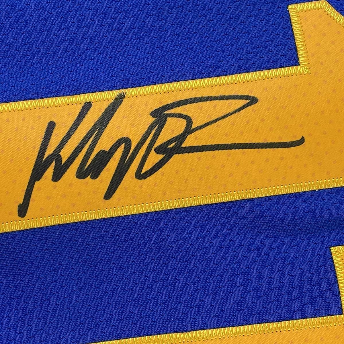 Framed Autographed/Signed Klay Thompson 35x39 Golden State Blue Basketball Jersey PSA/DNA COA