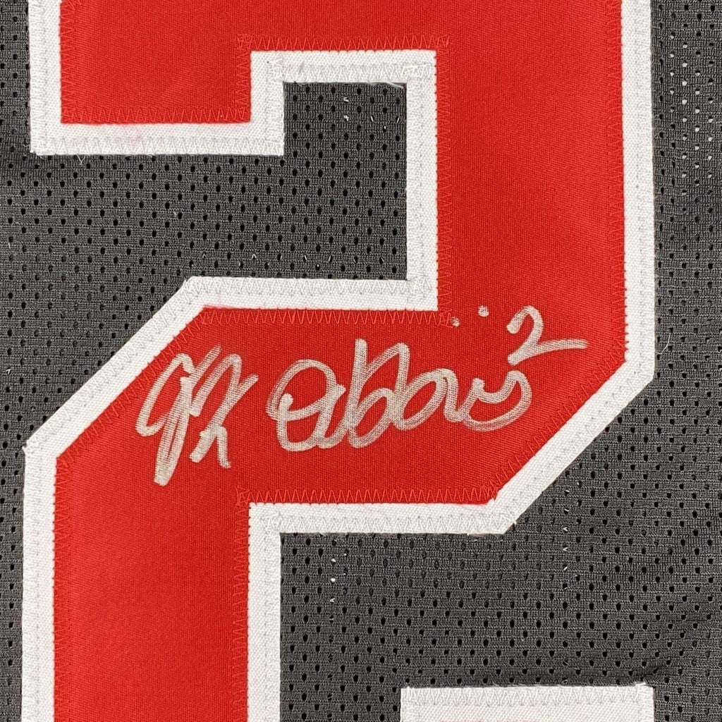 Framed Autographed/Signed JK J.K. Dobbins 35x39 Ohio State Black College Football Jersey Beckett BAS COA
