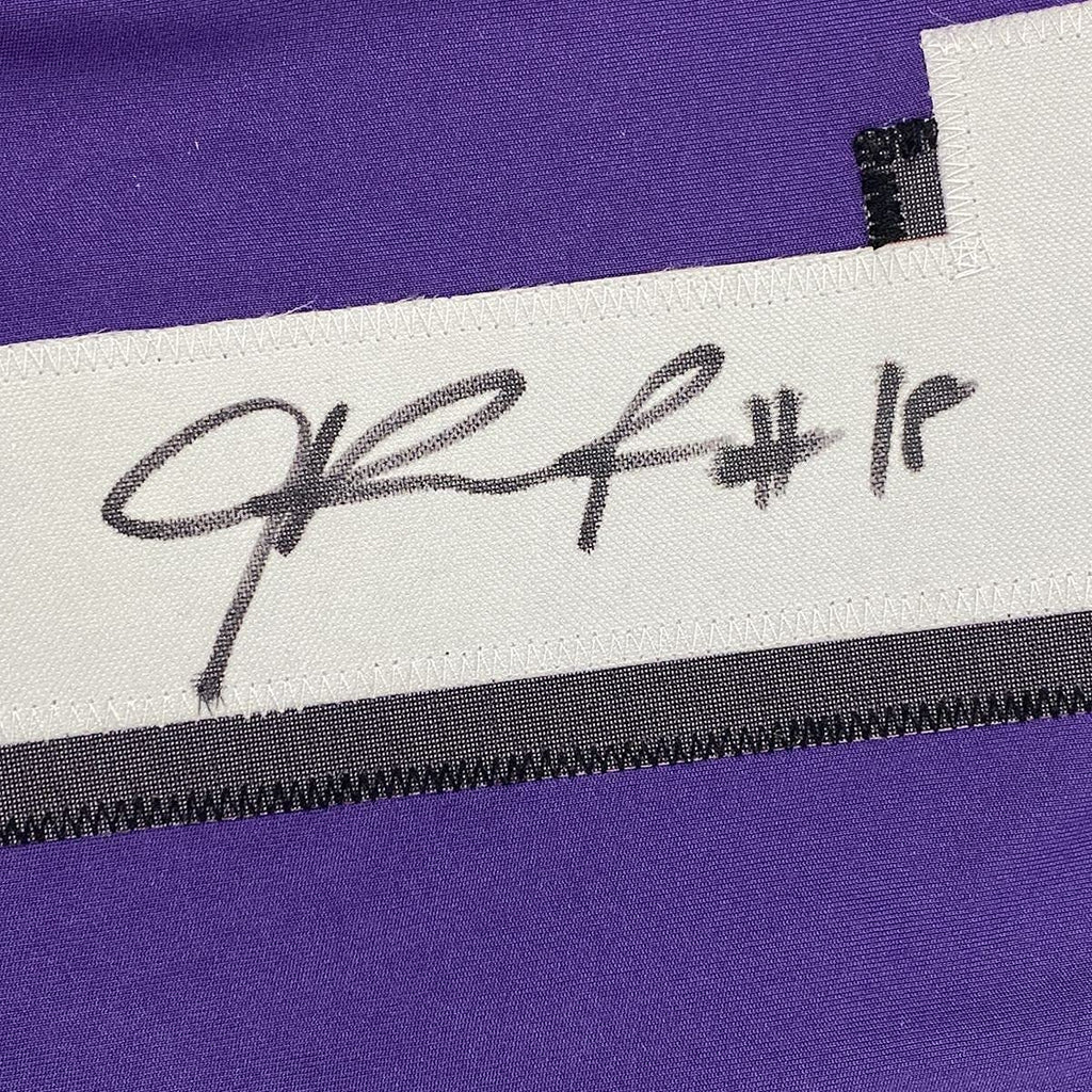 Framed Autographed/Signed Jalen Reagor 35x39 TCU Purple College Football Jersey Beckett BAS COA