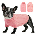 Hahbabya Pink Cable-Knit Dog Sweater, Medium