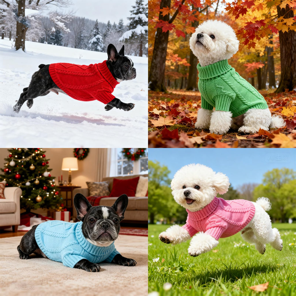 Hahbabya Pink Cable-Knit Dog Sweater, Medium