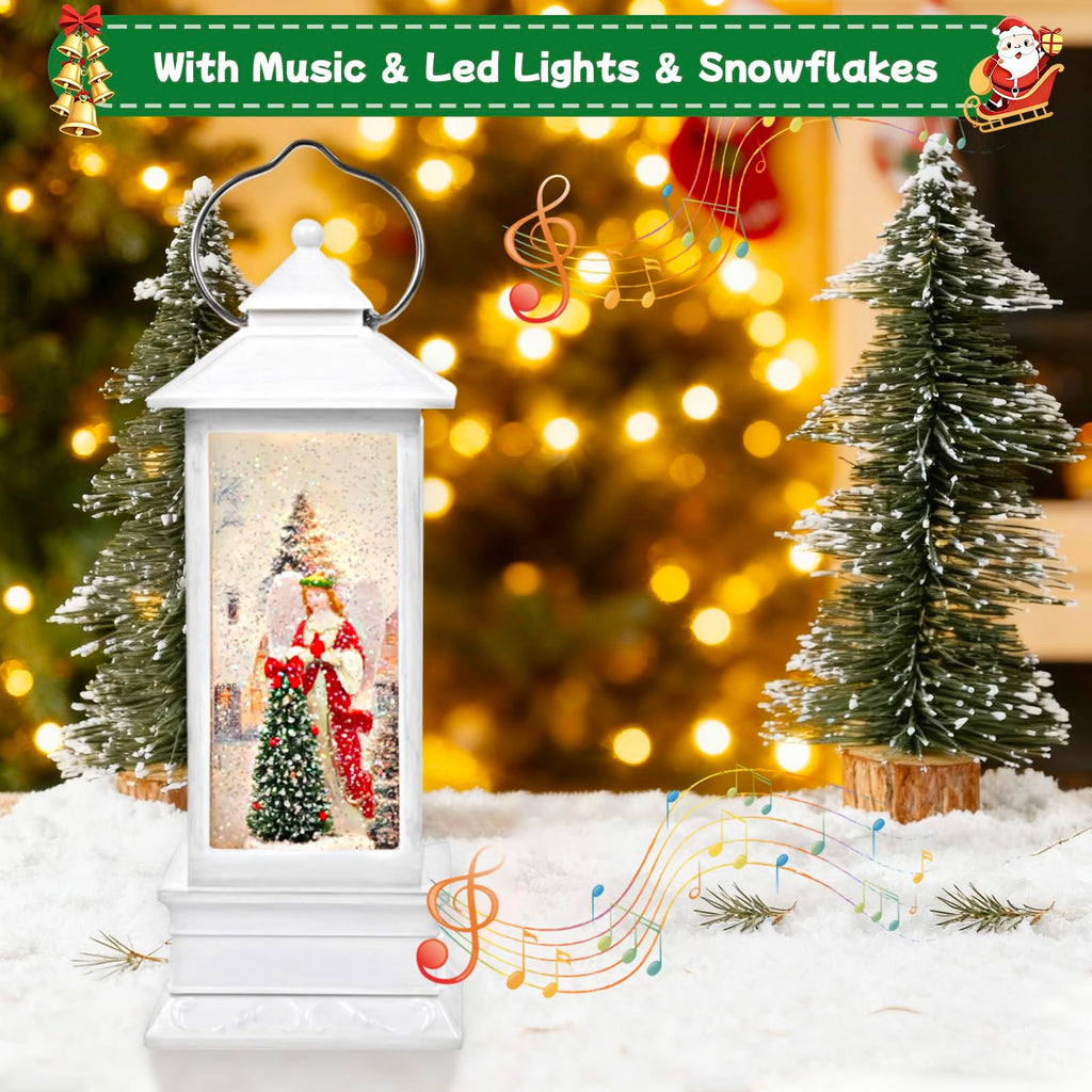 Little Glee Christmas Lantern LED Music Holiday Decoration Angel Tree Resin