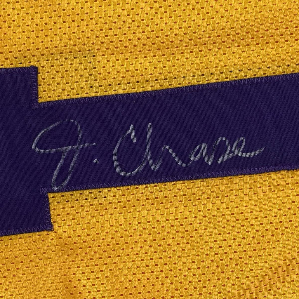 Framed Autographed/Signed Ja'Marr Chase 35x39 LSU Yellow College Football Jersey JSA COA