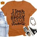 CQF Halloween Teacher Shirt Women Funny Fall Teacher Tee Size XL
