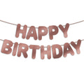 JunyRuny Pre-Strung Happy Birthday Banner Rose Gold Glitter Party Decor
