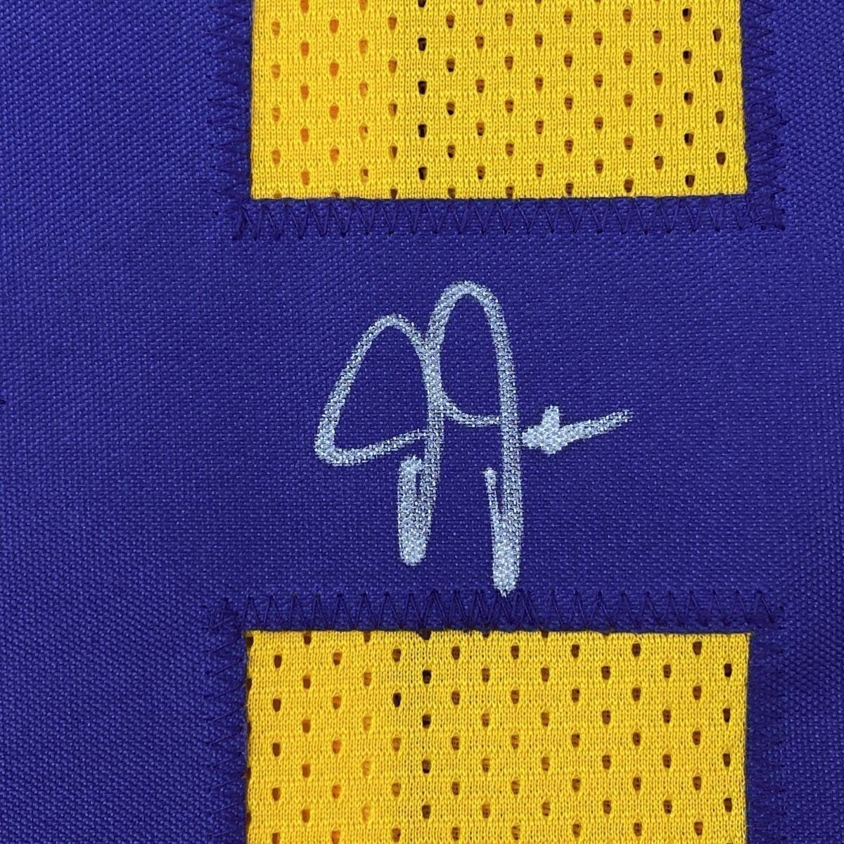 Framed Autographed/Signed Justin Jefferson 35x39 Minnesota Yellow Football Jersey JSA COA