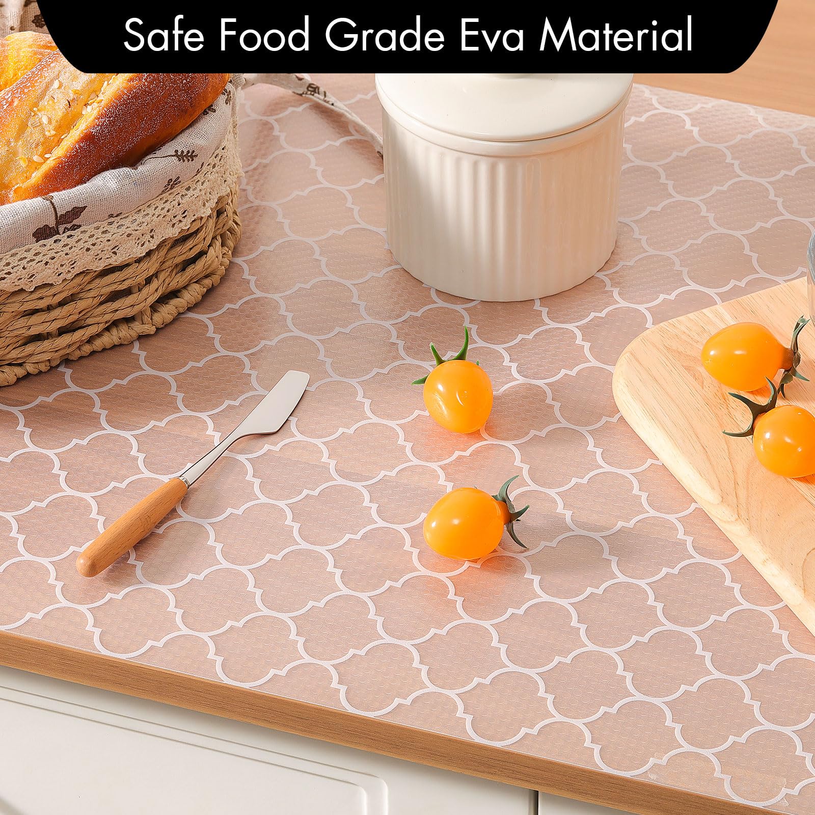 Cooyes Non Adhesive Kitchen Cabinet Shelf Liners Gray Ash Waterproof EVA