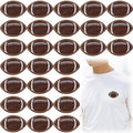 Pndeyo 35pcs Football Iron on Patches for Backbags, Sew on Football Bumble Embroidered Patch, Sport Embroidery Applique Decoration Accessories for DIY Clothes Jackets Jeans Hats Bags- Brown